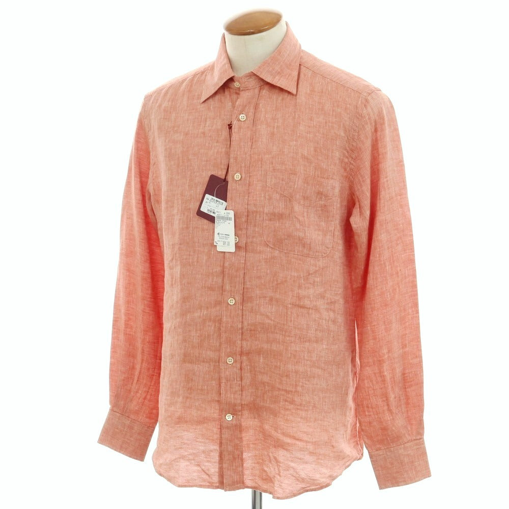 【新品】グランシャツ Glanshirt リネン ワイドカラー カジュアルシャツ ライトレッド【サイズ40】【 状態ランクN 】【 メンズ 】 [CPD]