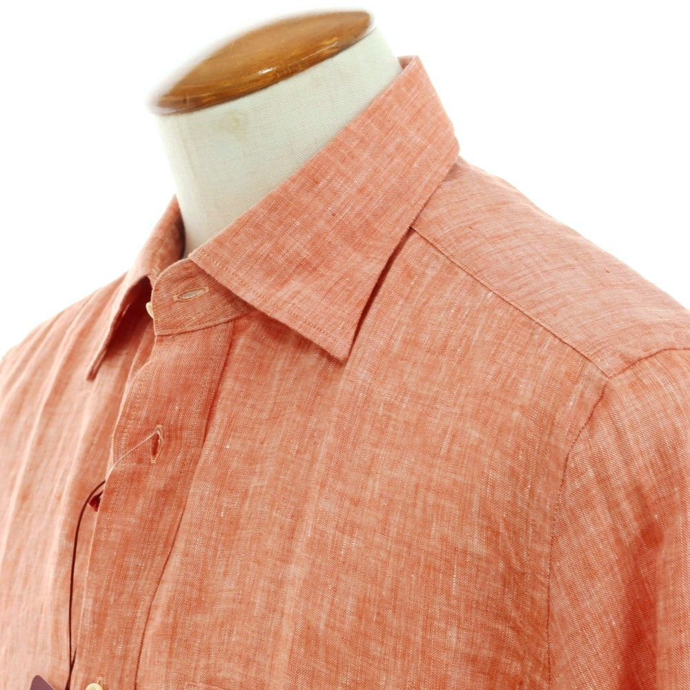 【新品】グランシャツ Glanshirt リネン ワイドカラー カジュアルシャツ ライトレッド【サイズ40】【 状態ランクN 】【 メンズ 】 [CPD]
