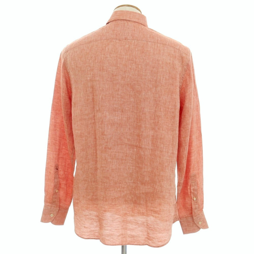 【新品】グランシャツ Glanshirt リネン ワイドカラー カジュアルシャツ ライトレッド【サイズ40】【 状態ランクN 】【 メンズ 】 [CPD]