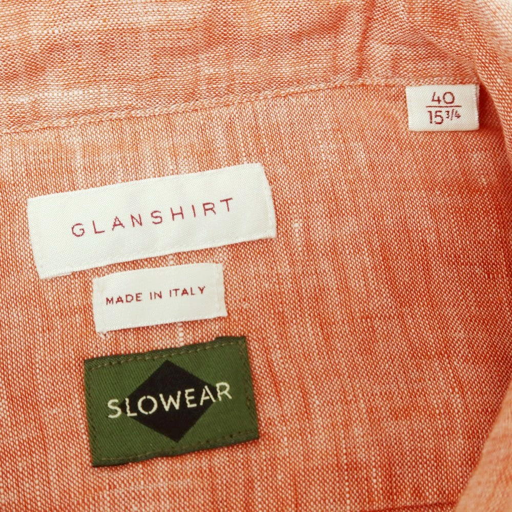 [New] Glanshirt Linen Wide Collar Casual Shirt Light Red [40] [Condition Rank N] [Men&