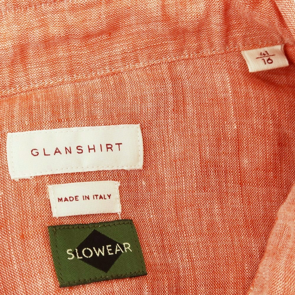 [New] Glanshirt Linen Wide Collar Casual Shirt Light Red [41] [Condition Rank N] [Men&