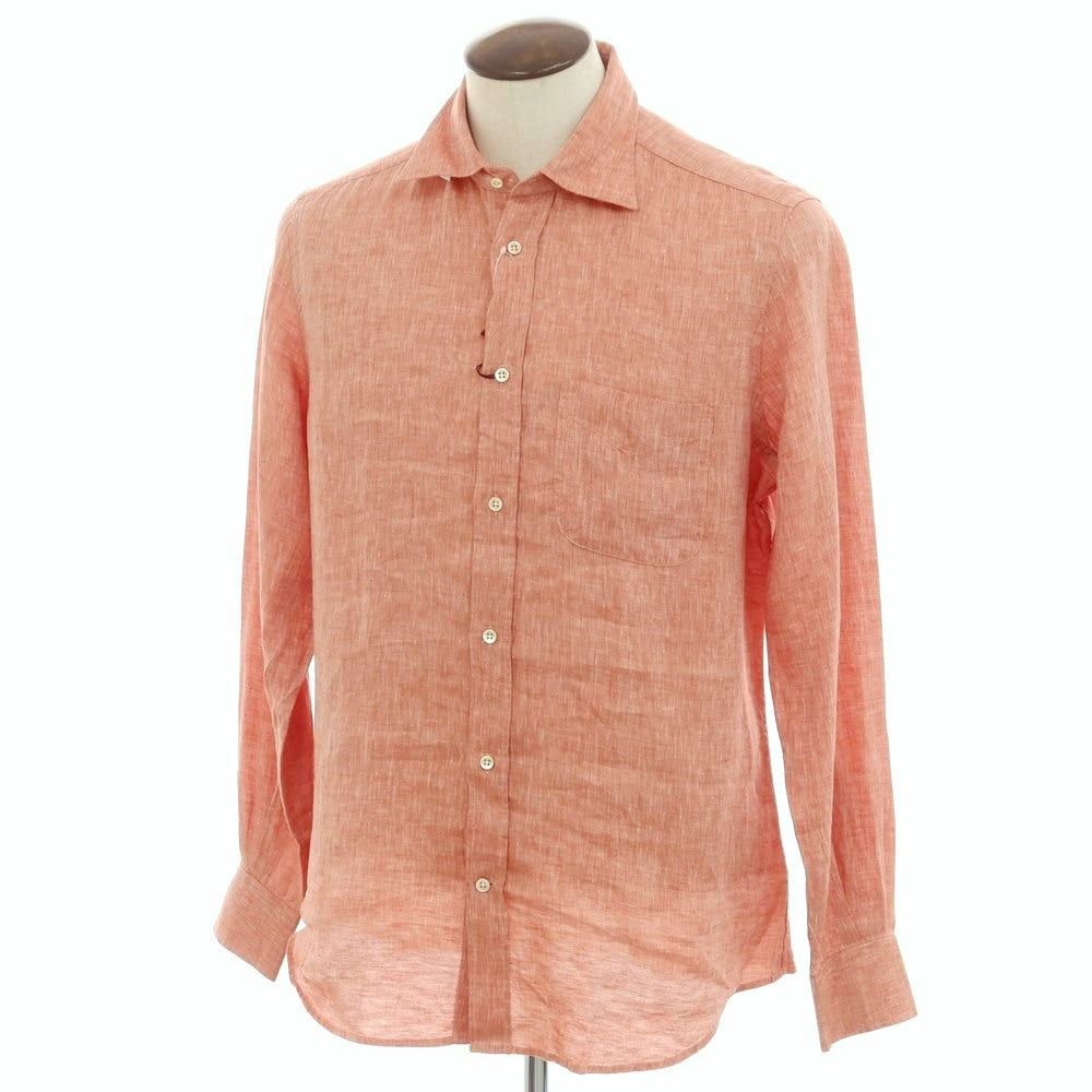 [New] Glanshirt Linen Wide Collar Casual Shirt Light Red [41] [Condition Rank N] [Men&