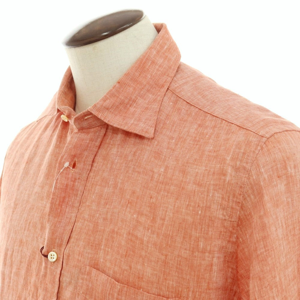 [New] Glanshirt Linen Wide Collar Casual Shirt Light Red [41] [Condition Rank N] [Men&