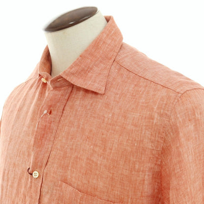 [New] Glanshirt Linen Wide Collar Casual Shirt Light Red [41] [Condition Rank N] [Men&