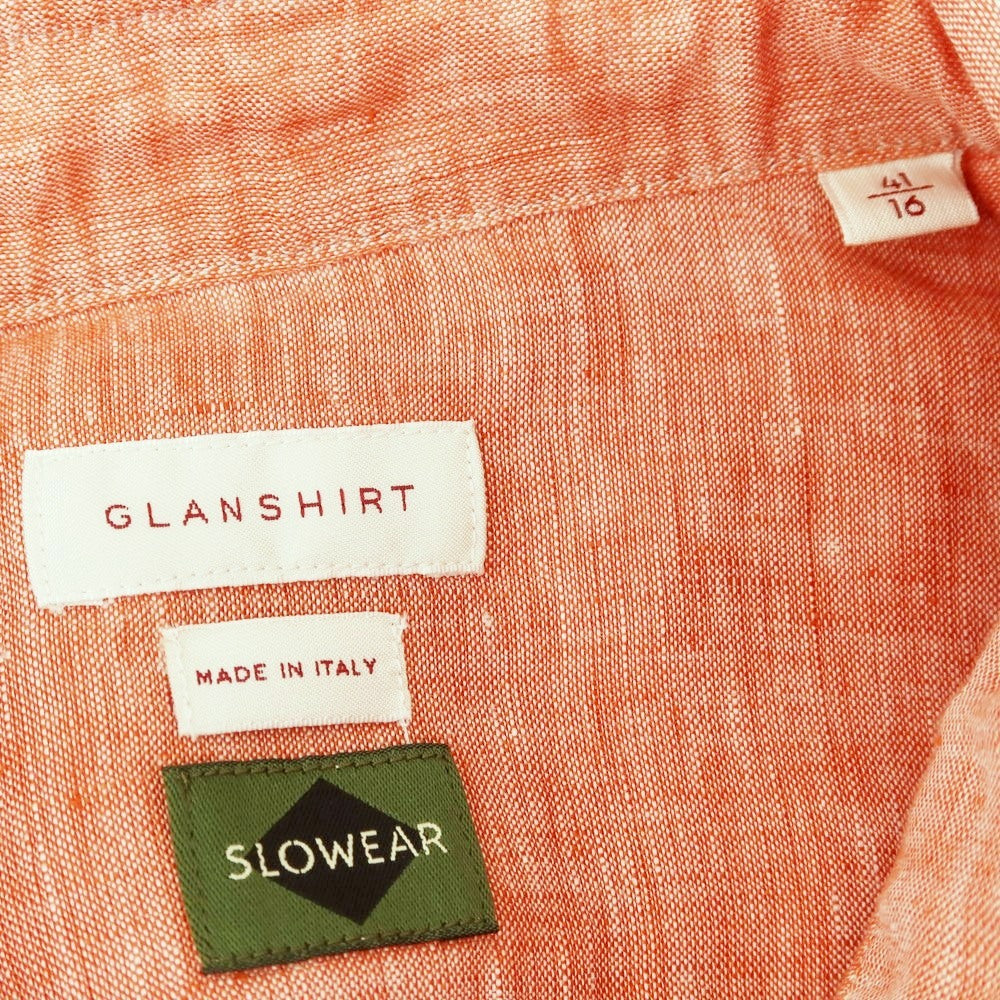 [New] Glanshirt Linen Wide Collar Casual Shirt Light Red [41] [Condition Rank N] [Men&