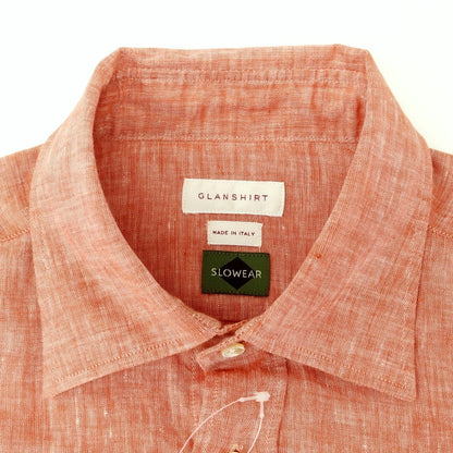 [New] Glanshirt Linen Wide Collar Casual Shirt Light Red [41] [Condition Rank N] [Men&