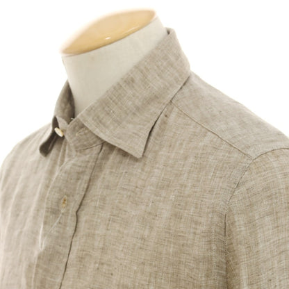 [New] Glanshirt Linen Wide Collar Casual Shirt Ash Brown [37] [Condition Rank N] [Men&