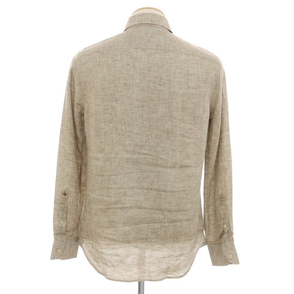 [New] Glanshirt Linen Wide Collar Casual Shirt Ash Brown [37] [Condition Rank N] [Men&