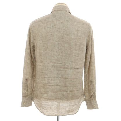 [New] Glanshirt Linen Wide Collar Casual Shirt Ash Brown [37] [Condition Rank N] [Men&