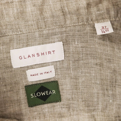 [New] Glanshirt Linen Wide Collar Casual Shirt Ash Brown [37] [Condition Rank N] [Men&