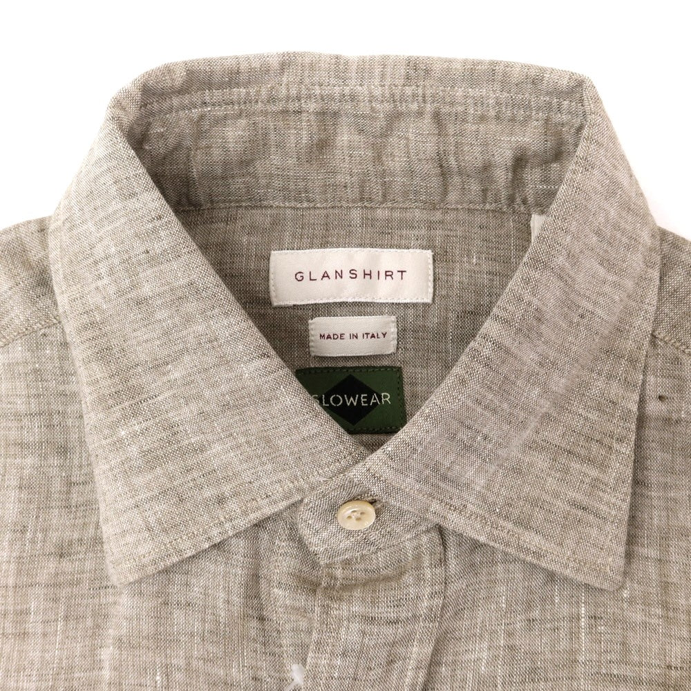 [New] Glanshirt Linen Wide Collar Casual Shirt Ash Brown [37] [Condition Rank N] [Men&