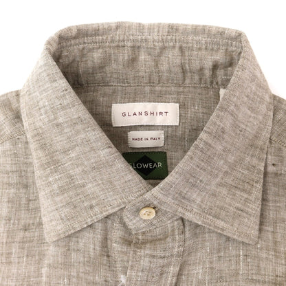[New] Glanshirt Linen Wide Collar Casual Shirt Ash Brown [37] [Condition Rank N] [Men&