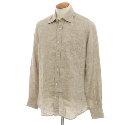 [New] Glanshirt Linen Wide Collar Casual Shirt Ash Brown [40] [Condition Rank N] [Men&