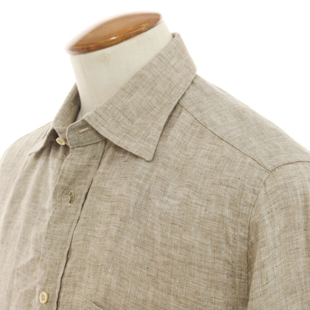 [New] Glanshirt Linen Wide Collar Casual Shirt Ash Brown [40] [Condition Rank N] [Men&