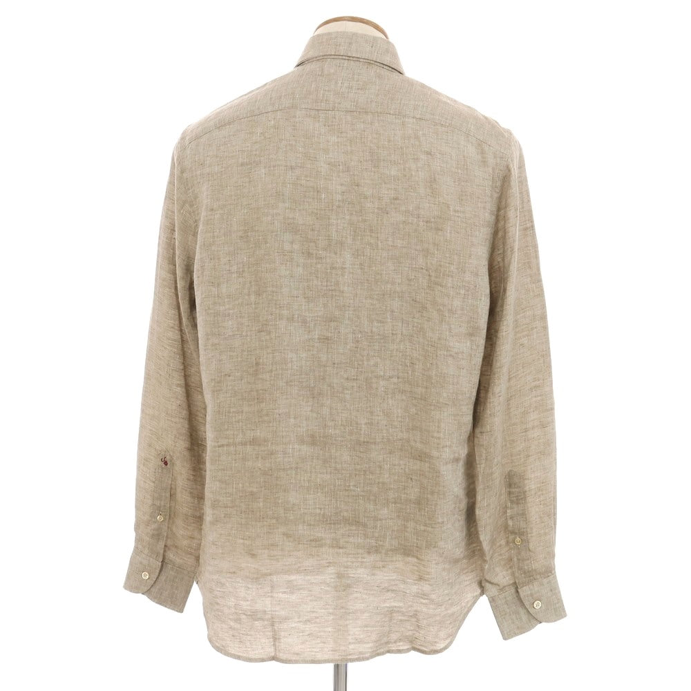 [New] Glanshirt Linen Wide Collar Casual Shirt Ash Brown [40] [Condition Rank N] [Men&