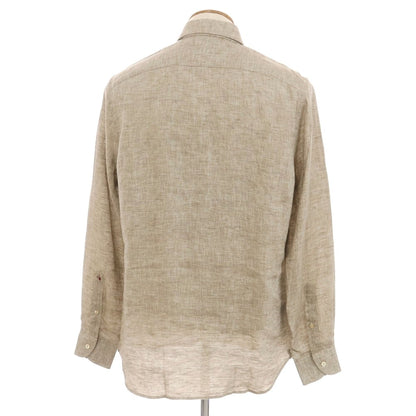 [New] Glanshirt Linen Wide Collar Casual Shirt Ash Brown [40] [Condition Rank N] [Men&