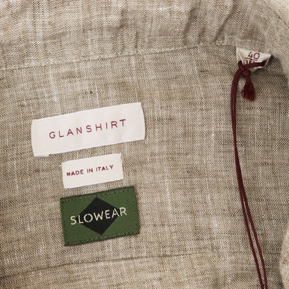[New] Glanshirt Linen Wide Collar Casual Shirt Ash Brown [40] [Condition Rank N] [Men&