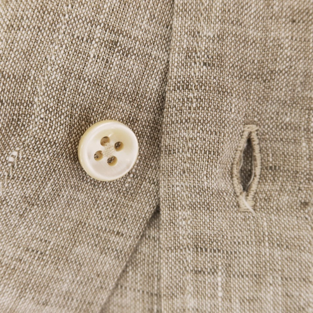 [New] Glanshirt Linen Wide Collar Casual Shirt Ash Brown [40] [Condition Rank N] [Men&