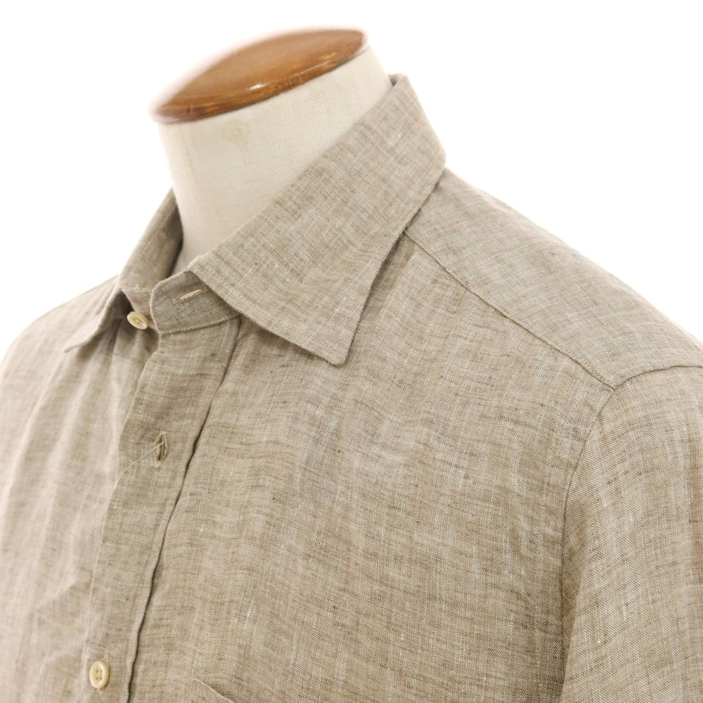 [New] Glanshirt Linen Wide Collar Casual Shirt Ash Brown [40] [Condition Rank N] [Men&