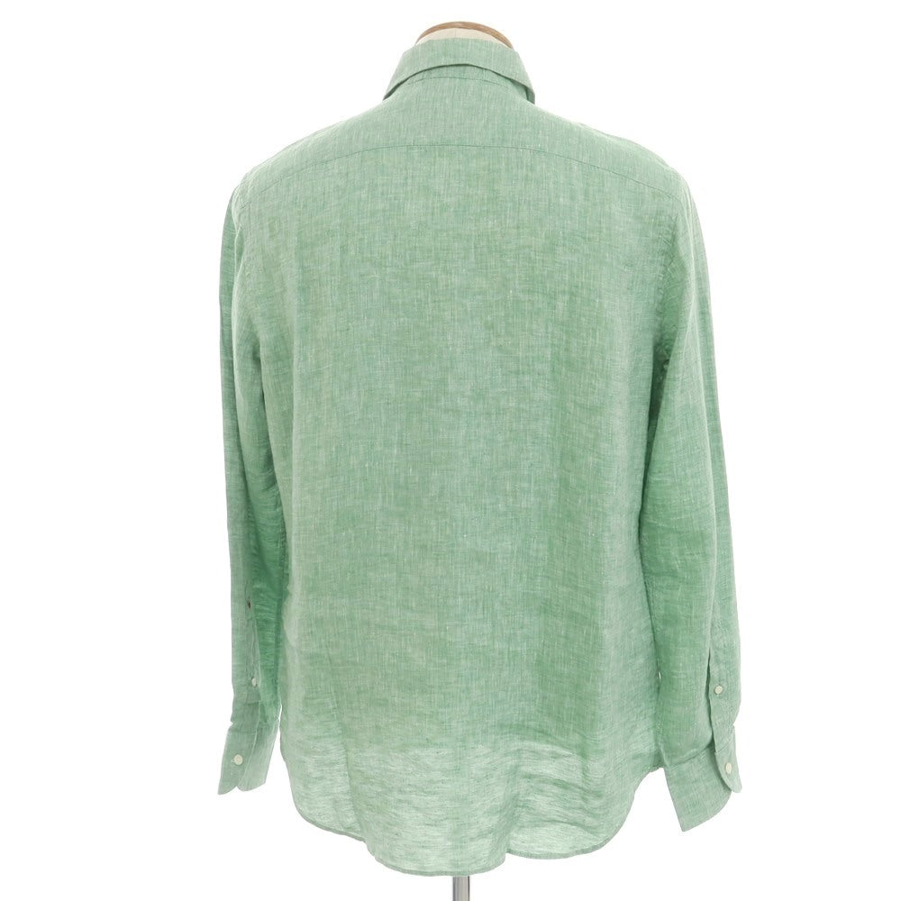 [New] Glanshirt Linen Wide Collar Casual Shirt Green [40] [Condition Rank N] [Men&