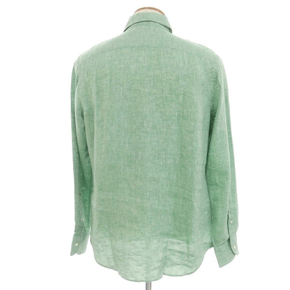 [New] Glanshirt Linen Wide Collar Casual Shirt Green [40] [Condition Rank N] [Men&