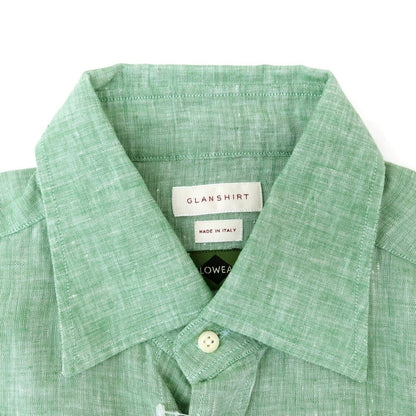 [New] Glanshirt Linen Wide Collar Casual Shirt Green [40] [Condition Rank N] [Men&