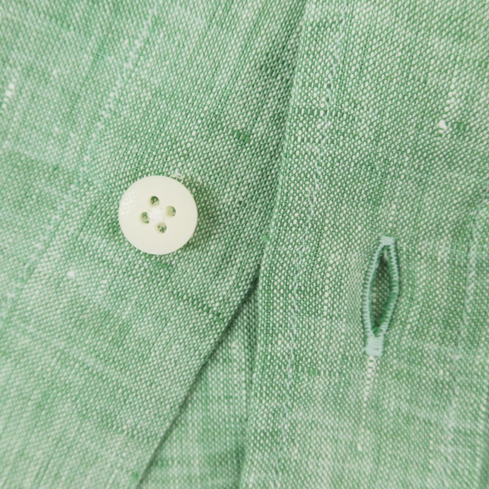 [New] Glanshirt Linen Wide Collar Casual Shirt Green [40] [Condition Rank N] [Men&