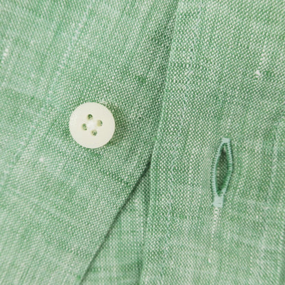 [New] Glanshirt Linen Wide Collar Casual Shirt Green [40] [Condition Rank N] [Men&