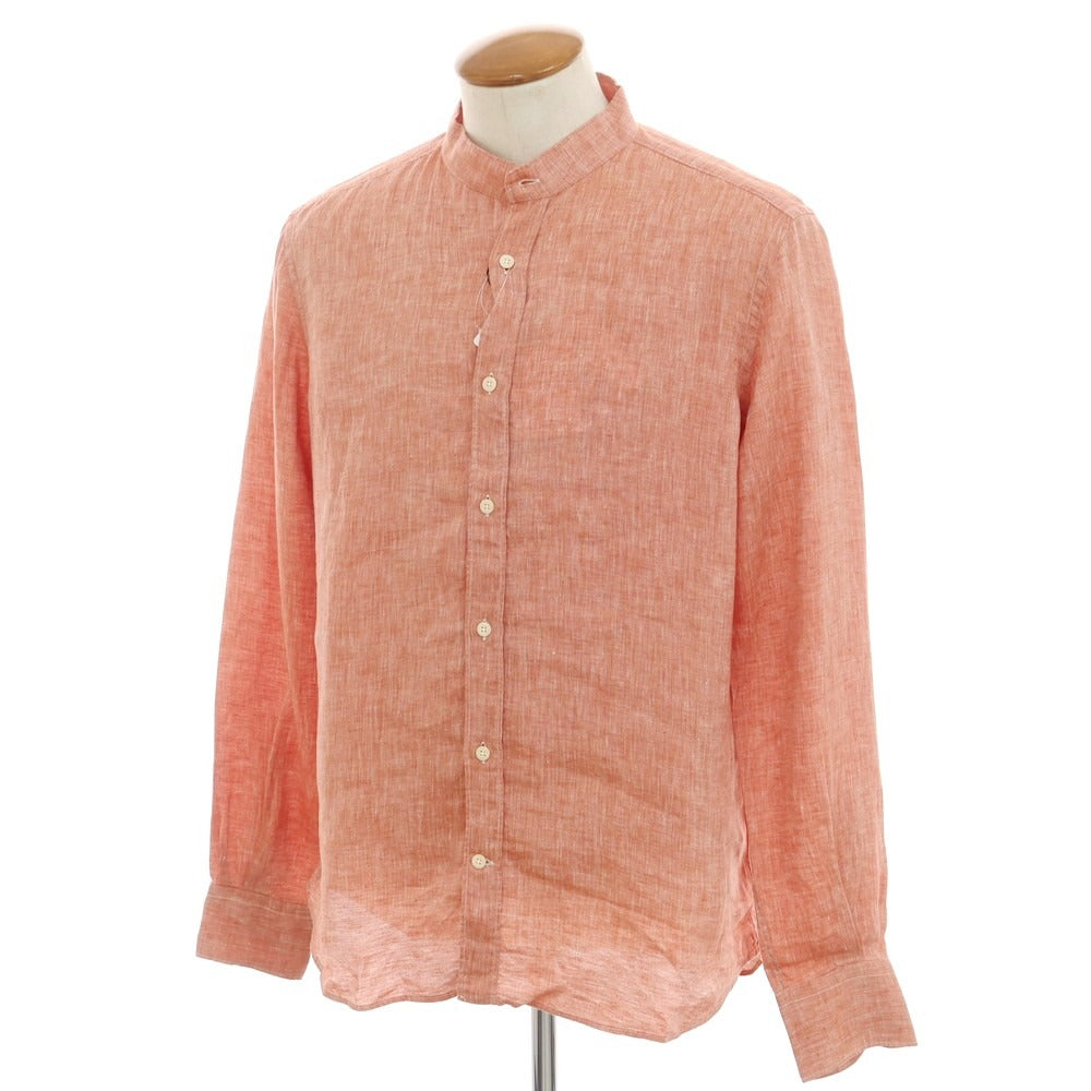 [New] Glanshirt Linen Band Collar Casual Shirt Red [40] [Condition Rank N] [Men&