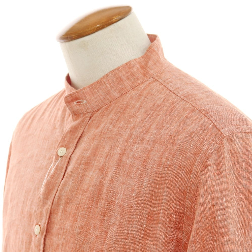 [New] Glanshirt Linen Band Collar Casual Shirt Red [40] [Condition Rank N] [Men&