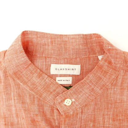 [New] Glanshirt Linen Band Collar Casual Shirt Red [40] [Condition Rank N] [Men&