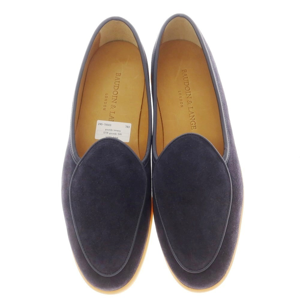 [New] Baudoin &amp;amp; Lange Suede Loafers Belgian Shoes Navy [41] [Condition Rank N] [Men&