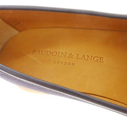 【新品】ボードインアンドランジ Baudoin &amp; Lange スエード ローファー ベルジャンシューズ ネイビー【 41 】【 状態ランクN 】【 メンズ 】