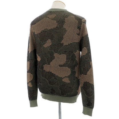 [New] ZANONE Mid-gauge linen cotton camouflage crew neck pullover knit, olive x beige [46] [Condition Rank N] [Men&