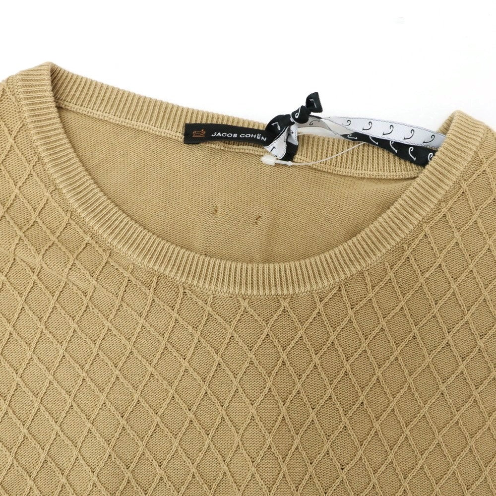 [New] JACOB COHEN High Gauge Cotton Crew Neck Pullover Knit Dark Beige [L] [Condition Rank N] [Men&