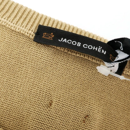 [New] JACOB COHEN High Gauge Cotton Crew Neck Pullover Knit Dark Beige [L] [Condition Rank N] [Men&