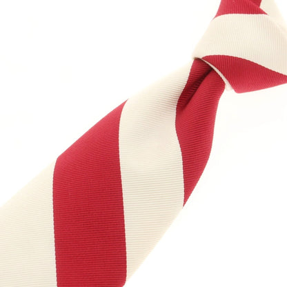 [New] Brewer Silk Cotton Striped Necktie Red x White [Condition Rank N] [Men&