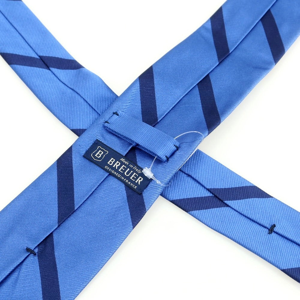 [New Outlet] Brewer Silk Striped Necktie Blue x Navy [Condition Rank N-] [Men&