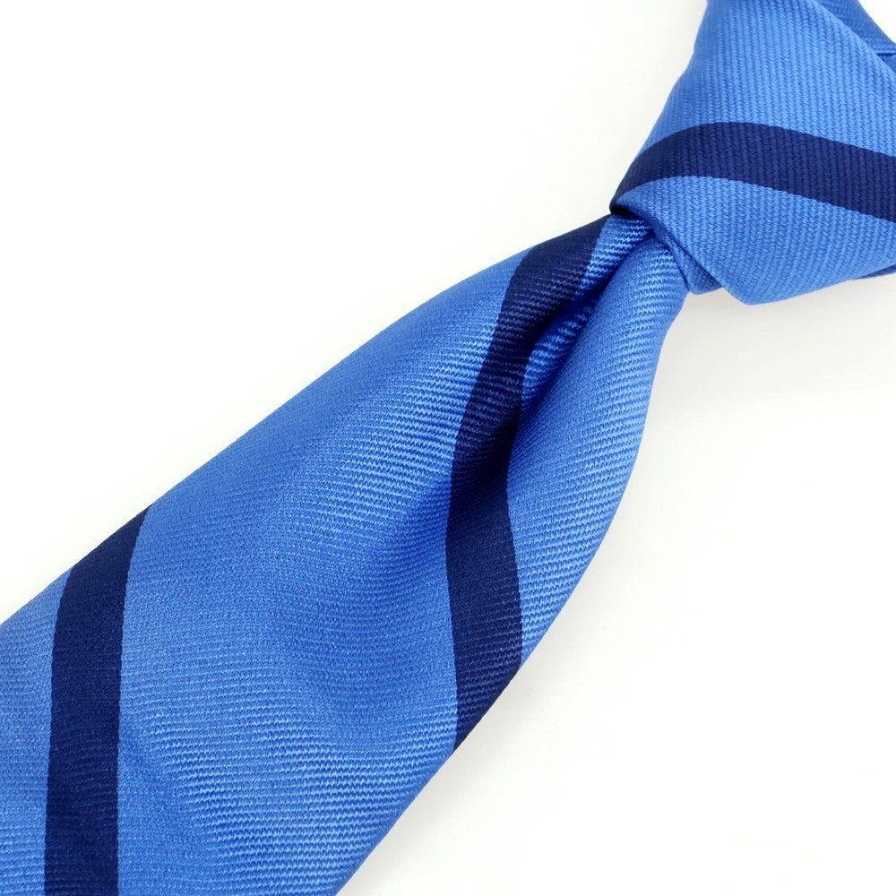 [New Outlet] Brewer Silk Striped Necktie Blue x Navy [Condition Rank N-] [Men&