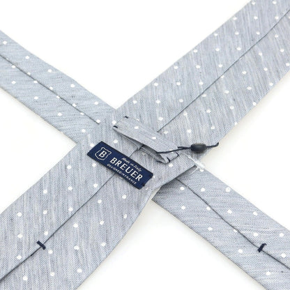 [New] Brewer Silk Linen Polka Dot Tie Gray x White [Condition Rank N] [Men&