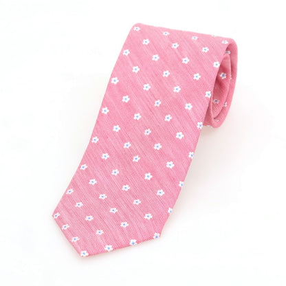 [New] Brewer Silk Linen Small Pattern Necktie Pink [Condition Rank N] [Men&