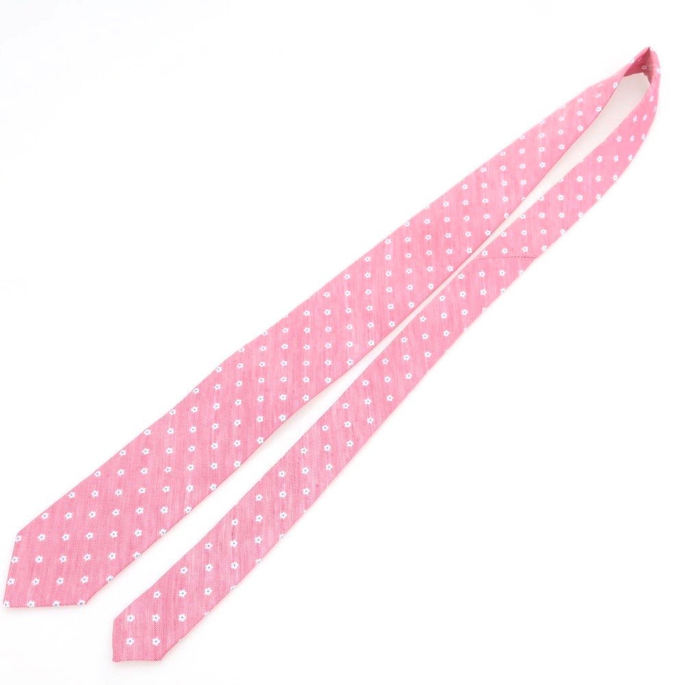 [New] Brewer Silk Linen Small Pattern Necktie Pink [Condition Rank N] [Men&