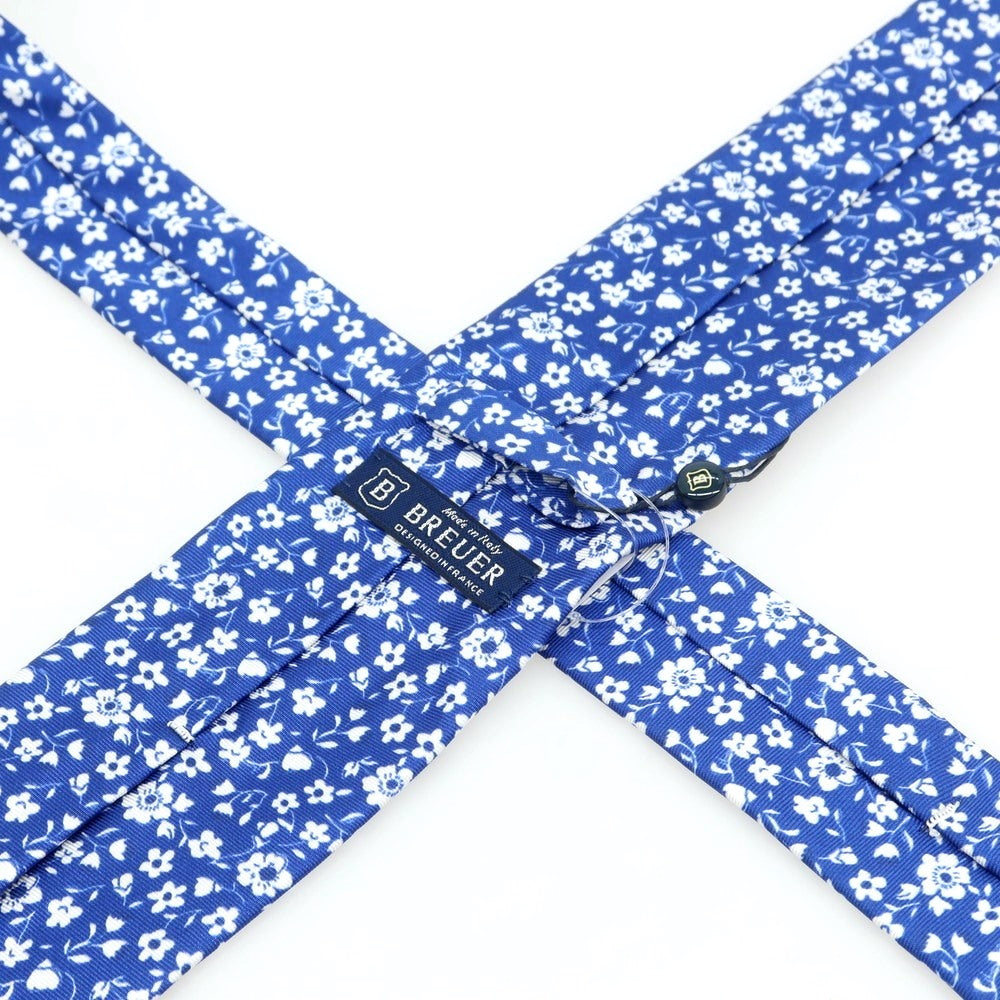 [New] Brewer Silk Flower Necktie Dark Blue x White [Condition Rank N] [Men&