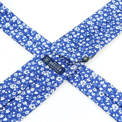 [New] Brewer Silk Flower Necktie Dark Blue x White [Condition Rank N] [Men&