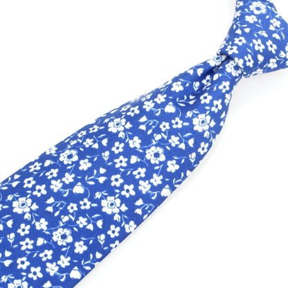 [New] Brewer Silk Flower Necktie Dark Blue x White [Condition Rank N] [Men&