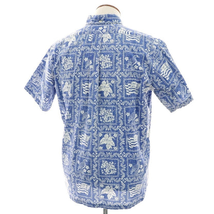 【中古】レインスプーナー reyn spooner コットン系 ボタンダウン プルオーバー 半袖シャツ ブルーxホワイト【 表記なし（M位） 】【 状態ランクC 】【 メンズ 】