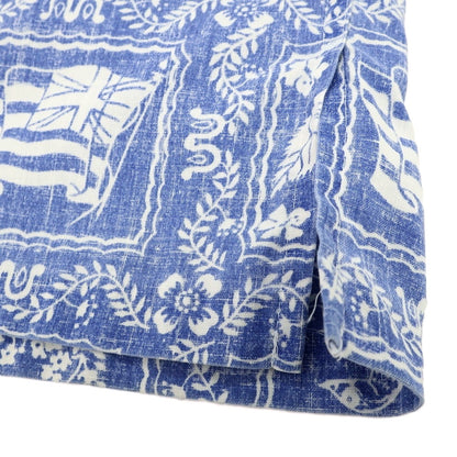 【中古】レインスプーナー reyn spooner コットン系 ボタンダウン プルオーバー 半袖シャツ ブルーxホワイト【 表記なし（M位） 】【 状態ランクC 】【 メンズ 】