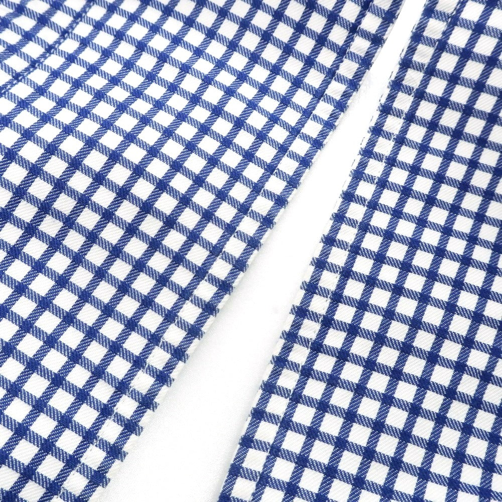 【中古】ビームスエフ BEAMS F コットン セミワイドカラー ドレスシャツ ブルーxホワイト【 37 】【 状態ランクC 】【 メンズ 】