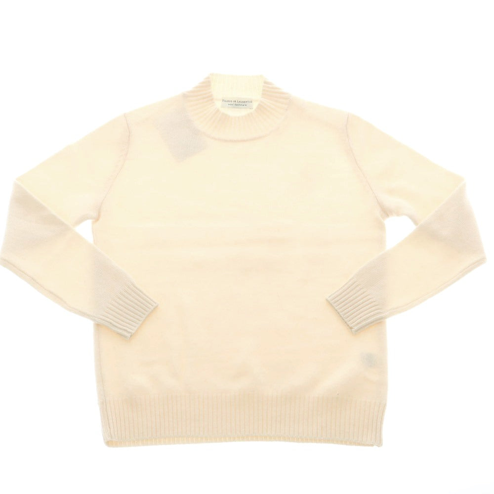 【中古】フィリッポ デ ローレンティス FILIPPO DE LAURENTIIS ウールカシミヤ モックネック プルオーバーニット オフホワイト【 46 】【 状態ランクB 】【 メンズ 】