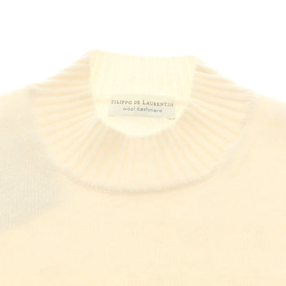 【中古】フィリッポ デ ローレンティス FILIPPO DE LAURENTIIS ウールカシミヤ モックネック プルオーバーニット オフホワイト【 46 】【 状態ランクB 】【 メンズ 】